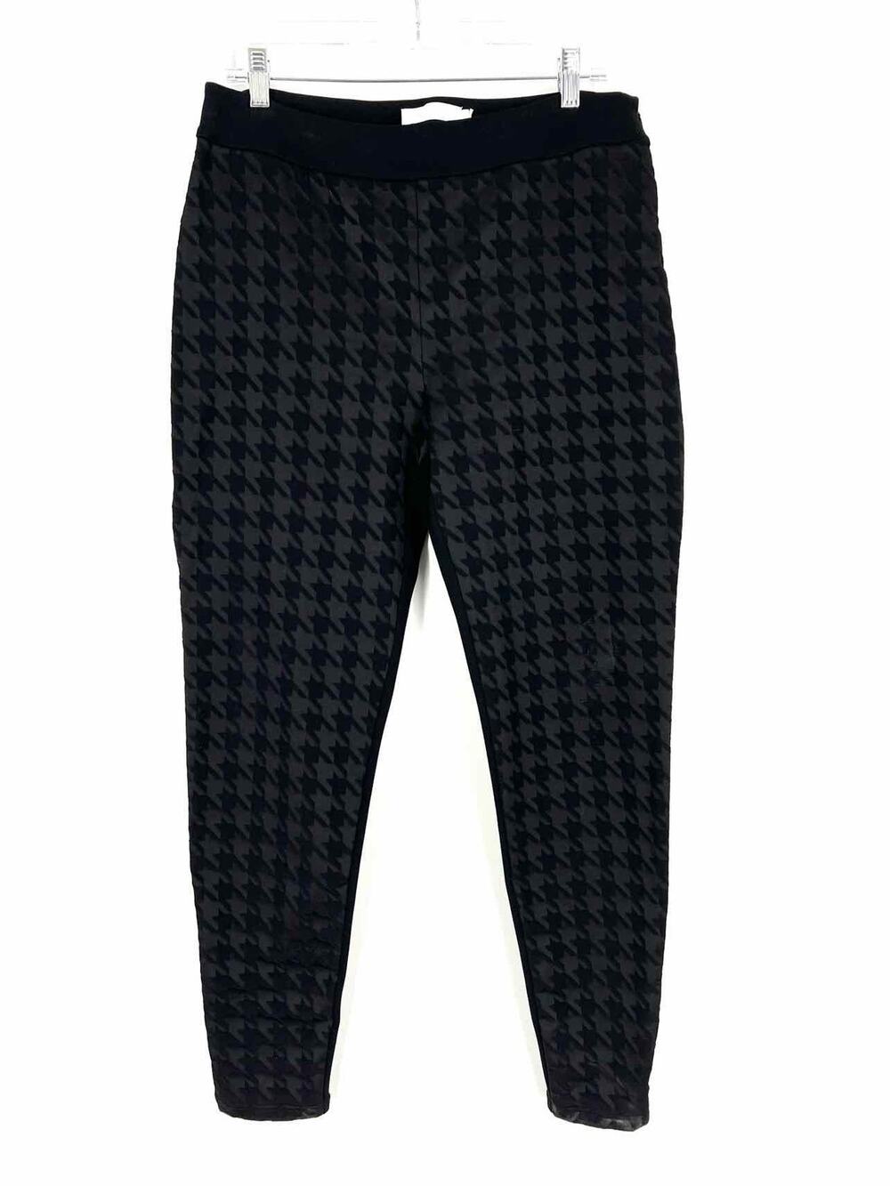 Anne Fontaine Size 14 Black Houndstooth Designer Pants